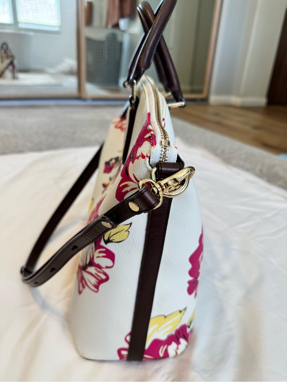 Brahmin Dahlia Bouquet Duxbury Satchel - Picture 6 of 15